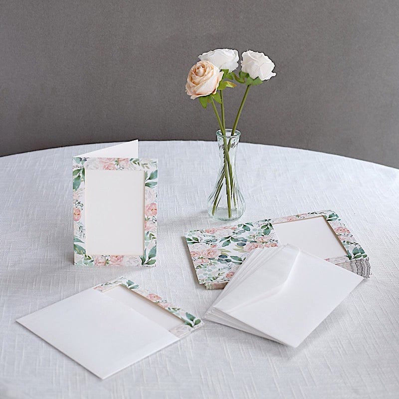 25 Floral Photo Frame Cards with Envelopes