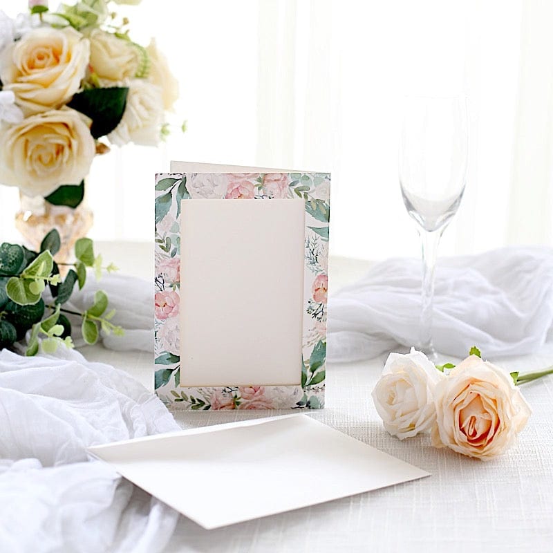 25 Floral Photo Frame Cards with Envelopes