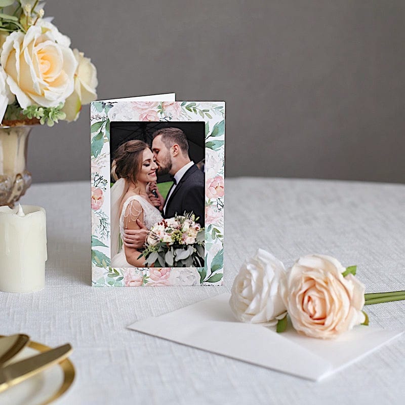 25 Floral Photo Frame Cards with Envelopes