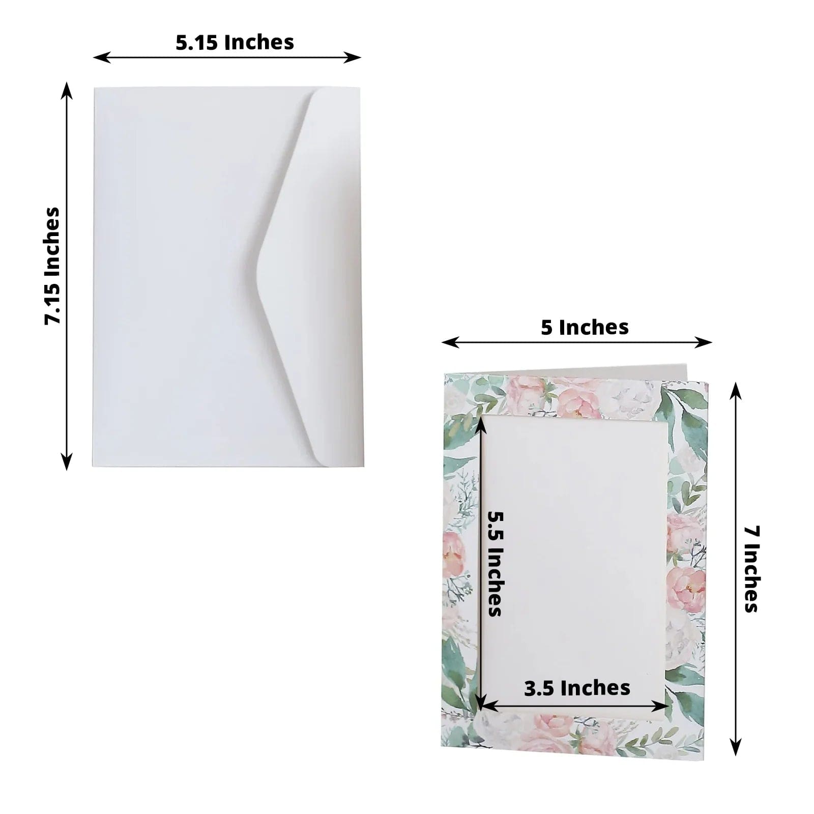 25 Floral Photo Frame Cards with Envelopes