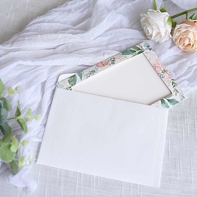 25 Floral Photo Frame Cards with Envelopes