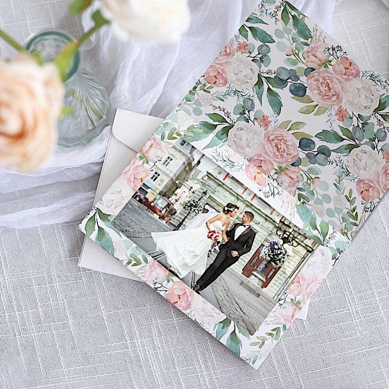 25 Floral Photo Frame Cards with Envelopes