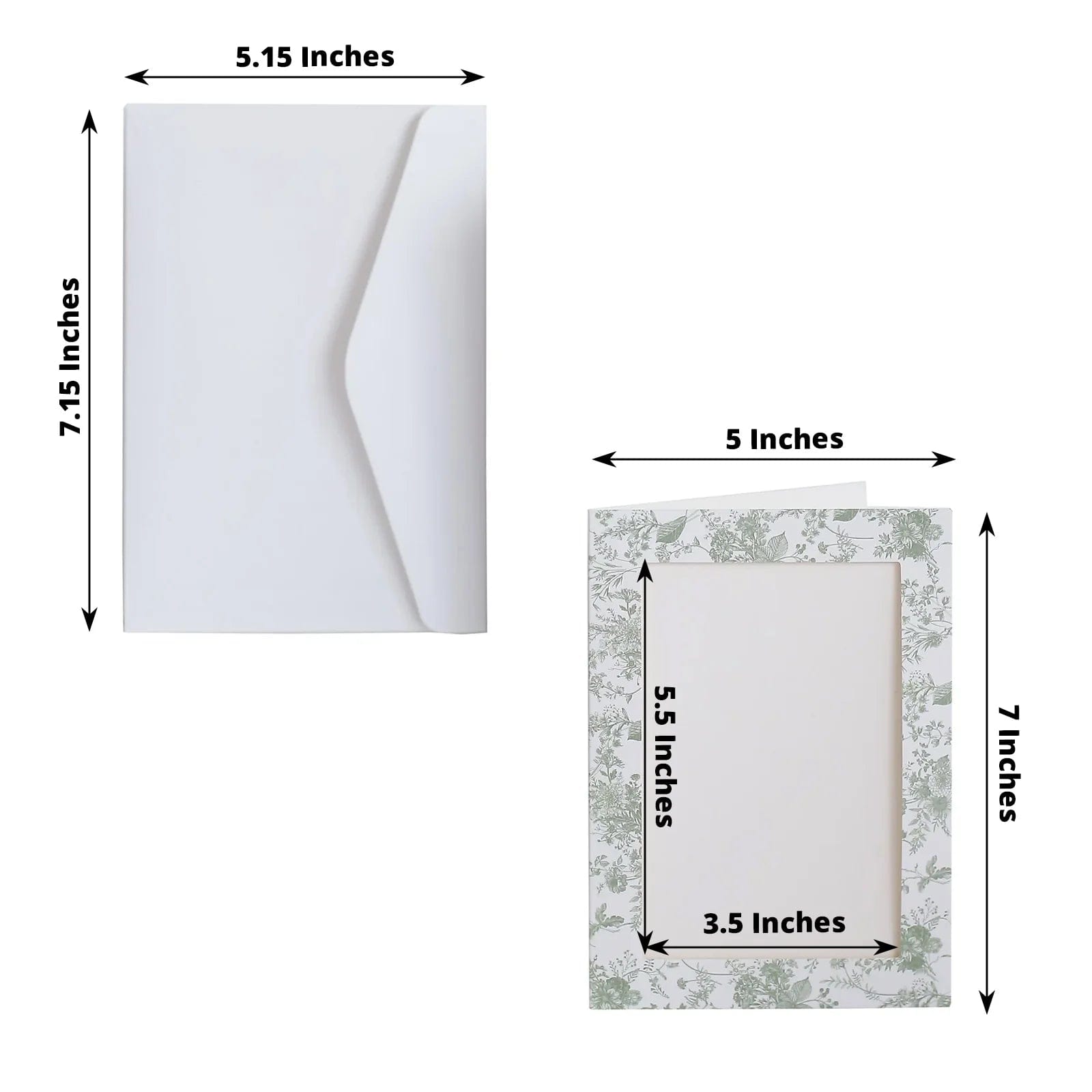 25 Floral Photo Frame Cards with Envelopes