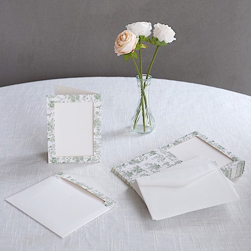 25 Floral Photo Frame Cards with Envelopes