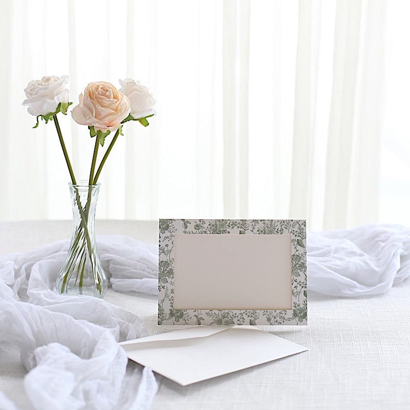 25 Floral Photo Frame Cards with Envelopes