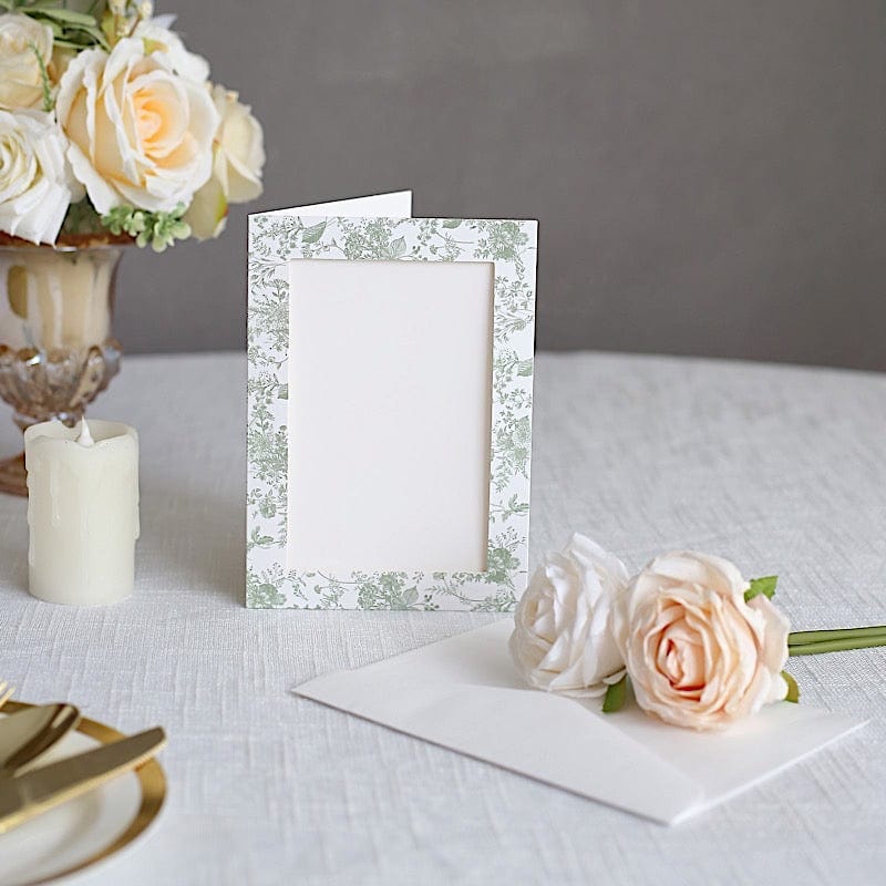 25 Floral Photo Frame Cards with Envelopes