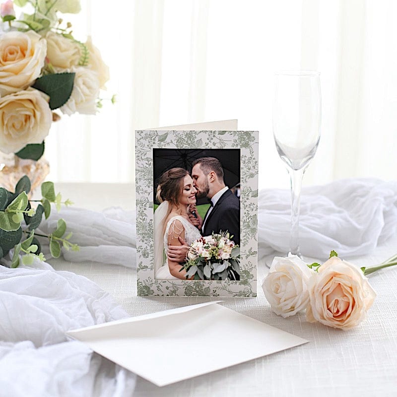 25 Floral Photo Frame Cards with Envelopes