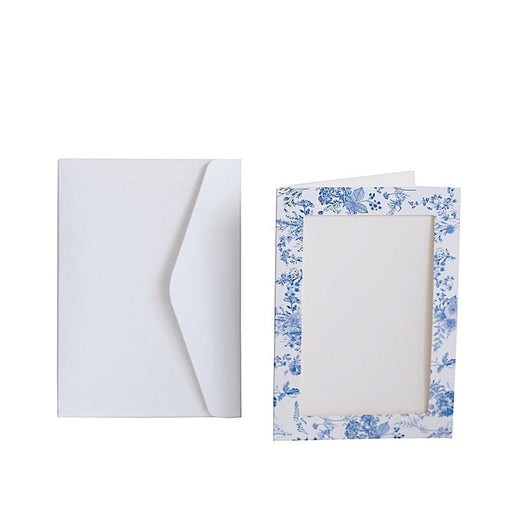 25 Floral Photo Frame Cards with Envelopes FAV_FRM_PAP01_FLOR_BLUE