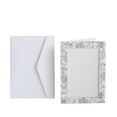 25 Floral Photo Frame Cards with Envelopes FAV_FRM_PAP01_FLOR_SAGE