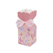 25 Floral Top Party Favor Boxes with Butterfly Print - Pink BOX_FLO_BUT01_PINK