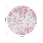 25 French Toile Floral Paper Salad Dinner Plates - Disposable Tableware