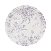 25 French Toile Floral Paper Salad Dinner Plates - Disposable Tableware DSP_PPR0023_FLOR_7_LAV
