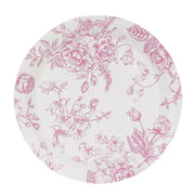 25 French Toile Floral Paper Salad Dinner Plates - Disposable Tableware DSP_PPR0023_FLOR_9_PINK