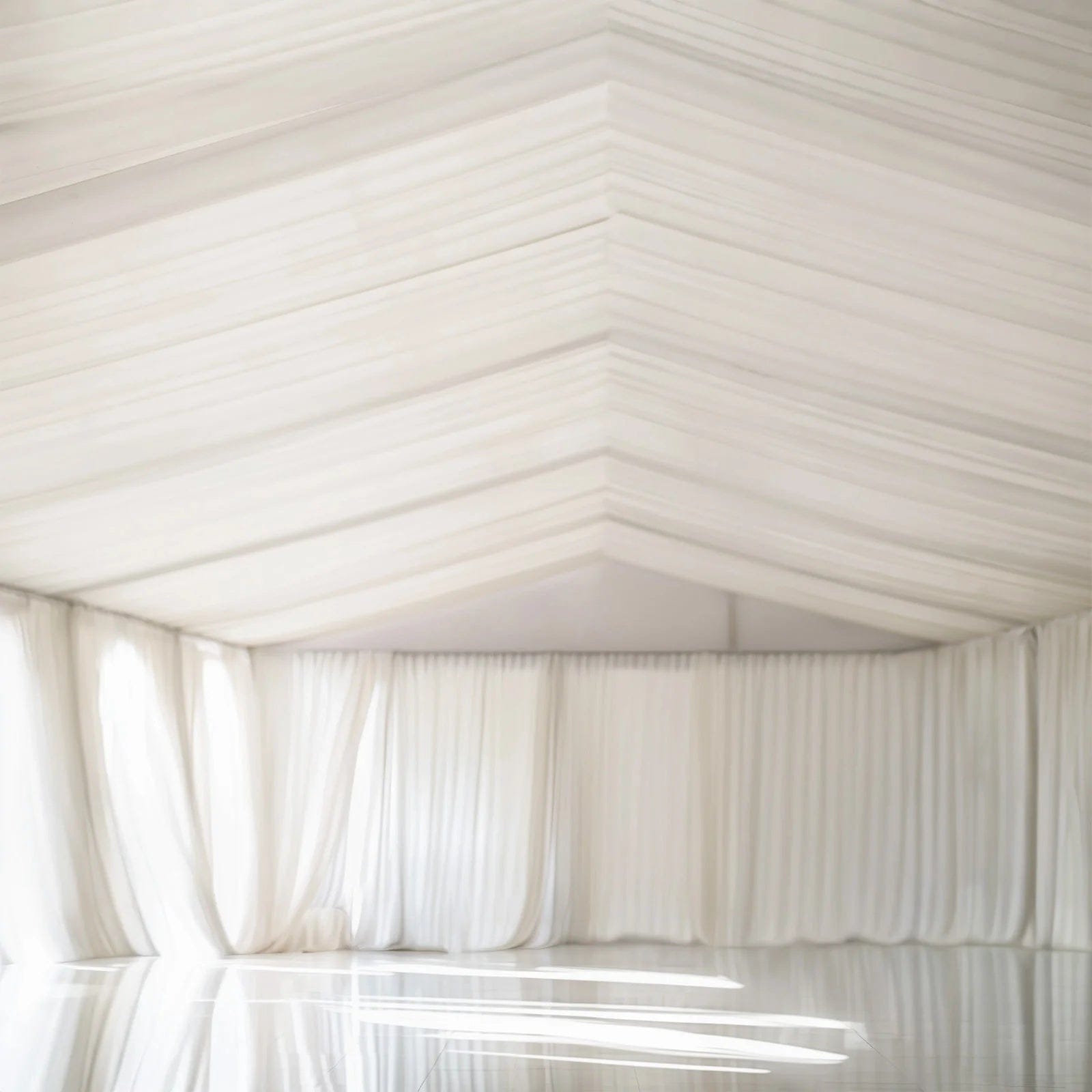 25 ft x 36 ft 4-Way Stretch Spandex Tent Ceiling Drape with Pole Pockets CUR_PANSPX_TENT_2536_IVR