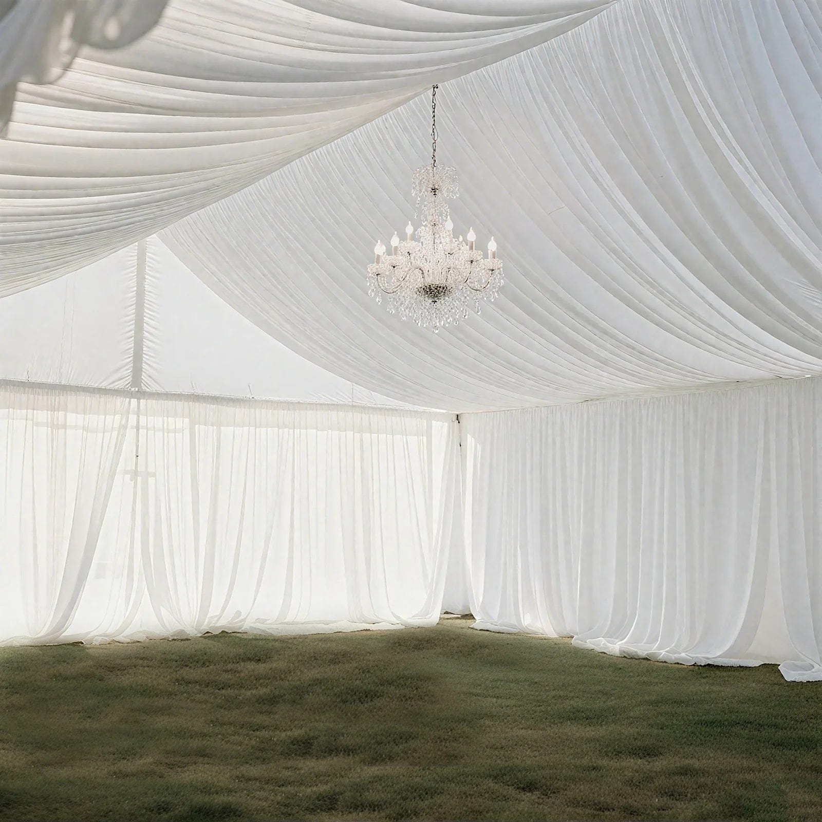 25 ft x 36 ft Stretch Spandex 100 GSM Tent Ceiling Drape with Pole Pockets