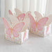 25 Glitter Butterfly Theme Paper Food Trays - White and Pink BOX_5X3_BUT01_PINK
