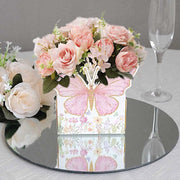 25 Glitter Butterfly Theme Paper Food Trays - White and Pink BOX_5X3_BUT01_PINK