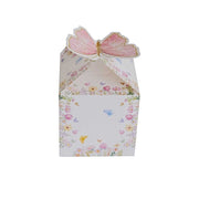 25 Glitter Butterfly Top Party Favor Boxes - White and Pink BOX_3X3_BUT01_PINK