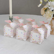 25 Glitter Butterfly Top Party Favor Boxes - White and Pink BOX_3X3_BUT01_PINK