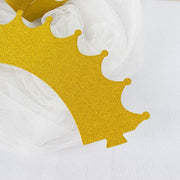 25 Glittered Crown Paper Cupcake Liners Muffin Wrappers - Gold CAKE_WRAP_PAP02_GOLD