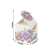 25 Lavender Peony Floral Top Party Favor Boxes - Lilac BOX_3X3_PEO02_LAV