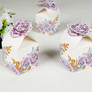 25 Lavender Peony Floral Top Party Favor Boxes - Lilac BOX_3X3_PEO02_LAV