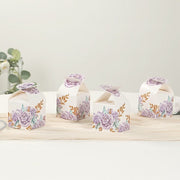 25 Lavender Peony Floral Top Party Favor Boxes - Lilac BOX_3X3_PEO02_LAV