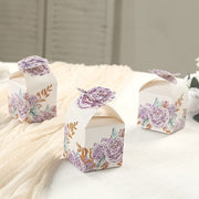 25 Lavender Peony Floral Top Party Favor Boxes - Lilac BOX_3X3_PEO02_LAV