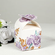 25 Lavender Peony Floral Top Party Favor Boxes - Lilac BOX_3X3_PEO02_LAV