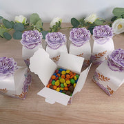 25 Lavender Peony Floral Top Party Favor Boxes - Lilac BOX_3X3_PEO02_LAV