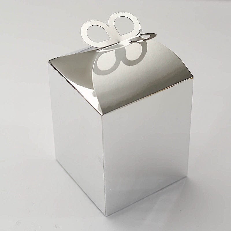 25 Metallic Foil Butterfly Top Favor Boxes