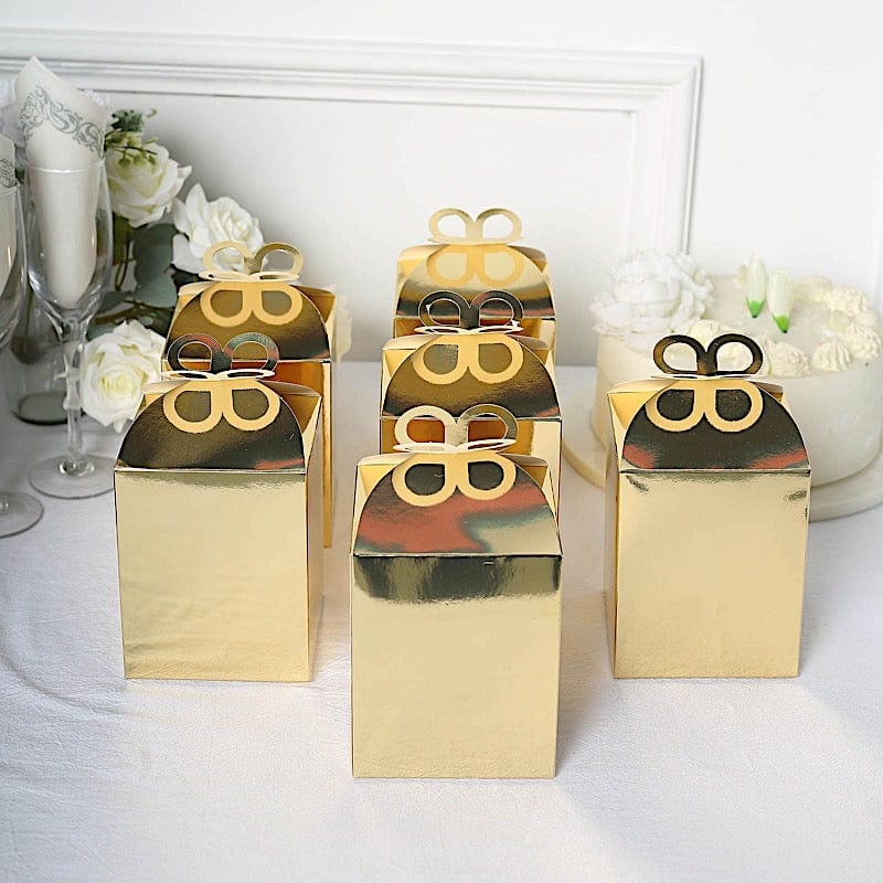25 Metallic Foil Butterfly Top Favor Boxes