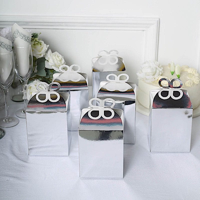 25 Metallic Foil Butterfly Top Favor Boxes