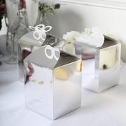 25 Metallic Foil Butterfly Top Favor Boxes