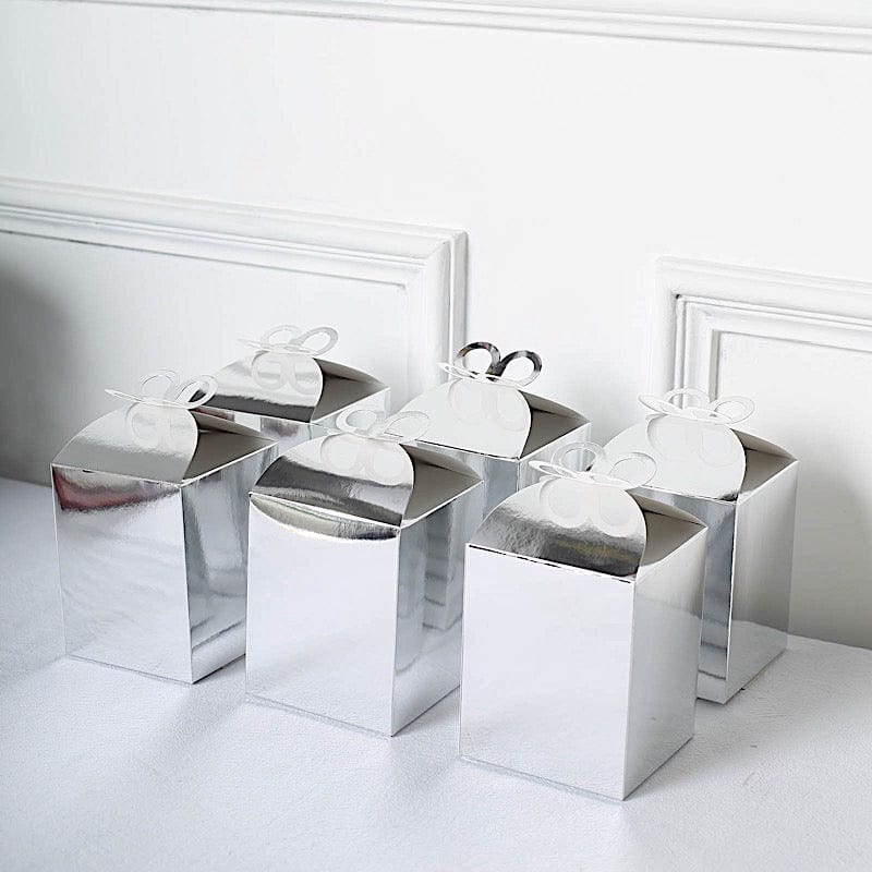 25 Metallic Foil Butterfly Top Favor Boxes