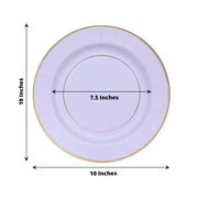 25 Metallic Round Paper Salad Dinner Plates with Textured Rim - Disposable Tableware