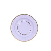 25 Metallic Round Paper Salad Dinner Plates with Textured Rim - Disposable Tableware DSP_PPR0011_8_LAV