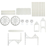 25" Mini Candy Cart Laser Cut Wooden Cupcake Dessert Stand - Natural CAKE_WOD013_NAT