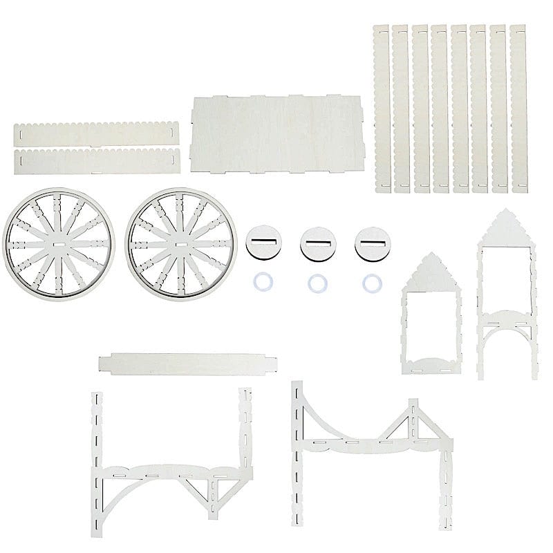 25" Mini Candy Cart Laser Cut Wooden Cupcake Dessert Stand - Natural CAKE_WOD013_NAT