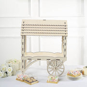 25" Mini Candy Cart Laser Cut Wooden Cupcake Dessert Stand - Natural CAKE_WOD013_NAT