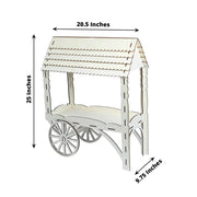 25" Mini Candy Cart Laser Cut Wooden Cupcake Dessert Stand - Natural CAKE_WOD013_NAT