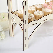 25" Mini Candy Cart Laser Cut Wooden Cupcake Dessert Stand - Natural CAKE_WOD013_NAT