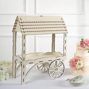 25" Mini Candy Cart Laser Cut Wooden Cupcake Dessert Stand - Natural CAKE_WOD013_NAT