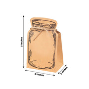 25 Mini Mason Jar Shaped Paper Gift Boxes with Jute Rope Ties - Natural BOX_5X3_POCH_NAT