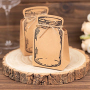 25 Mini Mason Jar Shaped Paper Gift Boxes with Jute Rope Ties - Natural BOX_5X3_POCH_NAT
