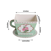 25 Mini Teacup and Saucer Gift Boxes with Rose Floral Print