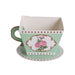 25 Mini Teacup and Saucer Gift Boxes with Rose Floral Print BOX_3X3_TEA03_TURQ