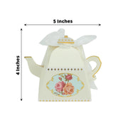 25 Mini Teapot 4" Wedding Favor Boxes with Ribbons