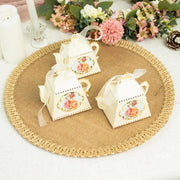 25 Mini Teapot 4" Wedding Favor Boxes with Ribbons