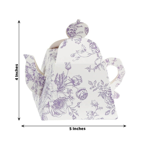 25 Mini Teapot 5" x 4" Gift Boxes with French Toile Floral Print